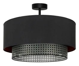 Duolla - Felületre szerelhető csillár BOHO RATTAN 1xE27/15W/230V átm. 45 cm fekete