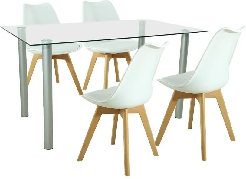 Midori 4+1 étkező garnitúra fehér