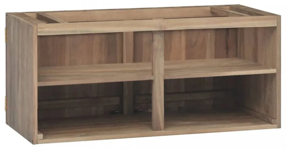tömör tíkfa falra szerelhető fürdőszobaszekrény 90 x 39 x 40 cm