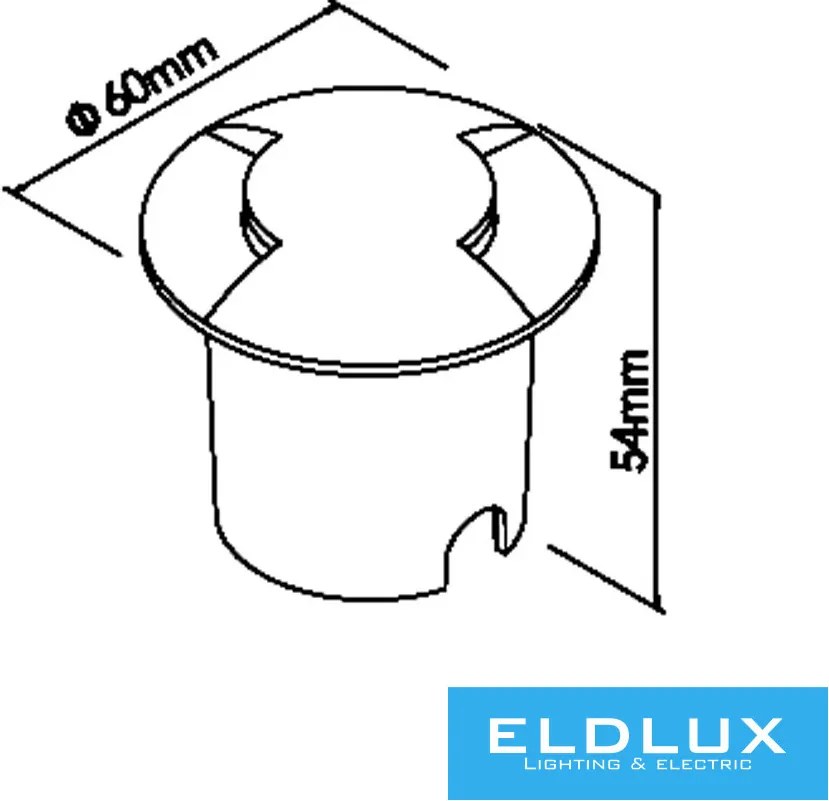 UNIVERSO Taposólámpa LED 1w 50lm 4000k 210° IP67 fekete Ø60x54mm