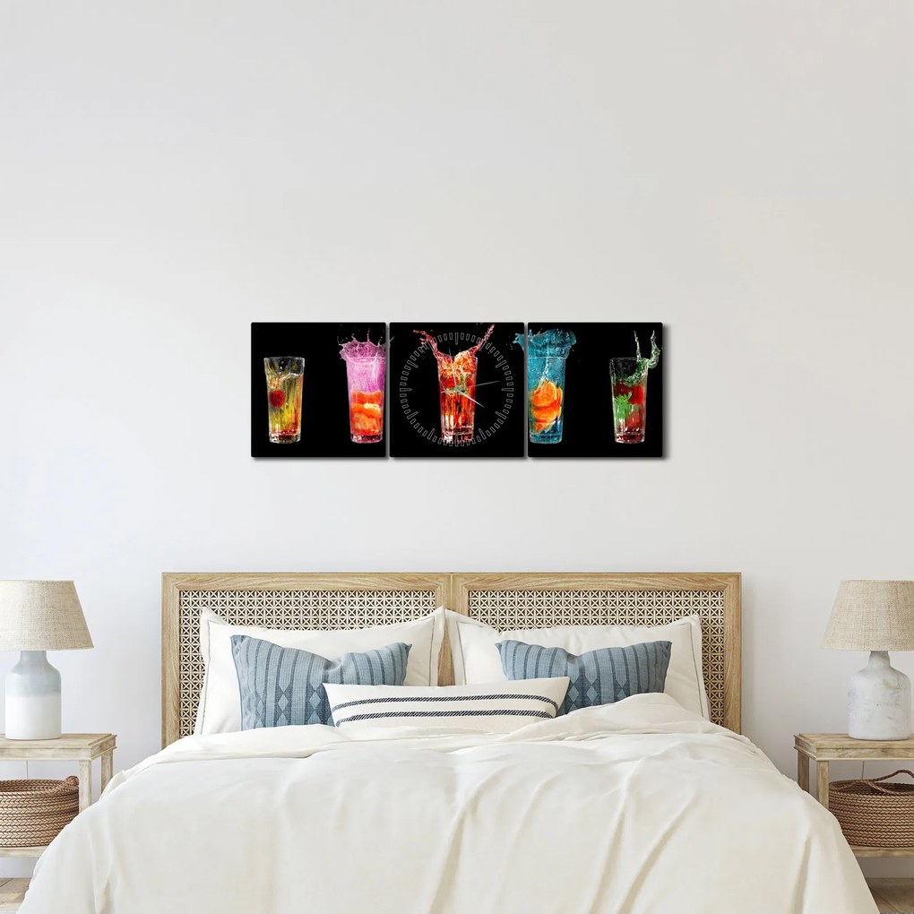 Az italok képe (órával) (90x30 cm)