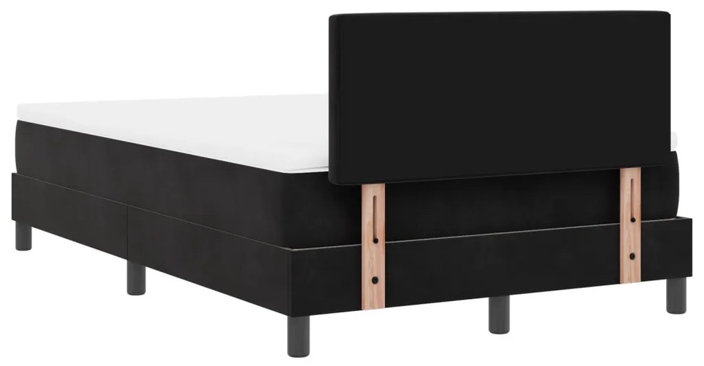 Boxspring ágy matraccal Fekete Kicsi dupla Bársony