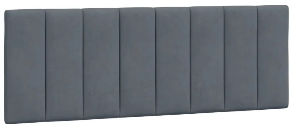sötétszürke bársony ágykeret LED-világítással 120 x 200 cm