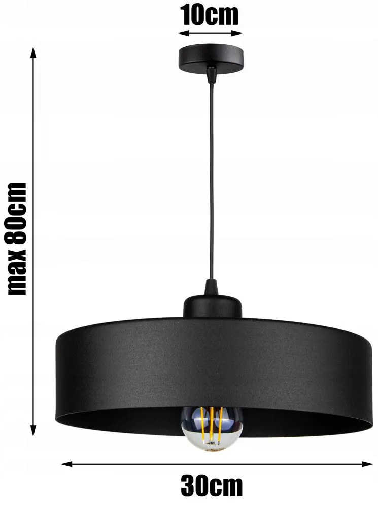 Függőlámpa fekete fém búrával | Loft - Industrial | Glimex Lavor Large 1xE27 GOL69C