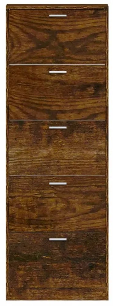 füstös tölgy színű szerelt fa cipősszekrény 59 x 17 x 169 cm