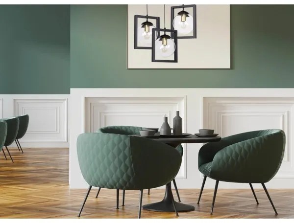 Klausen 111023 - Csillár zsinóron REY 1xE27/7W/230V fekete