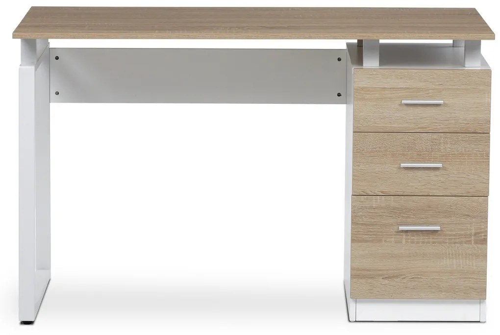 Irodai asztal 3218 SON, fehér és sonoma tölgy