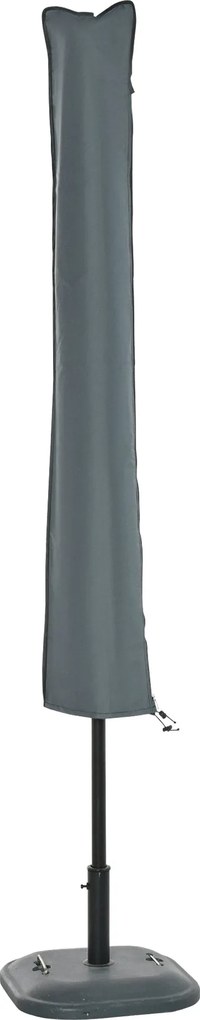 Outsunny Napernyő Huzat, Vízálló, Rögzítő Pánttal, Cipzárral, Oxford Poliészter, Szürke, 178 x 25/35 cm | Aosom