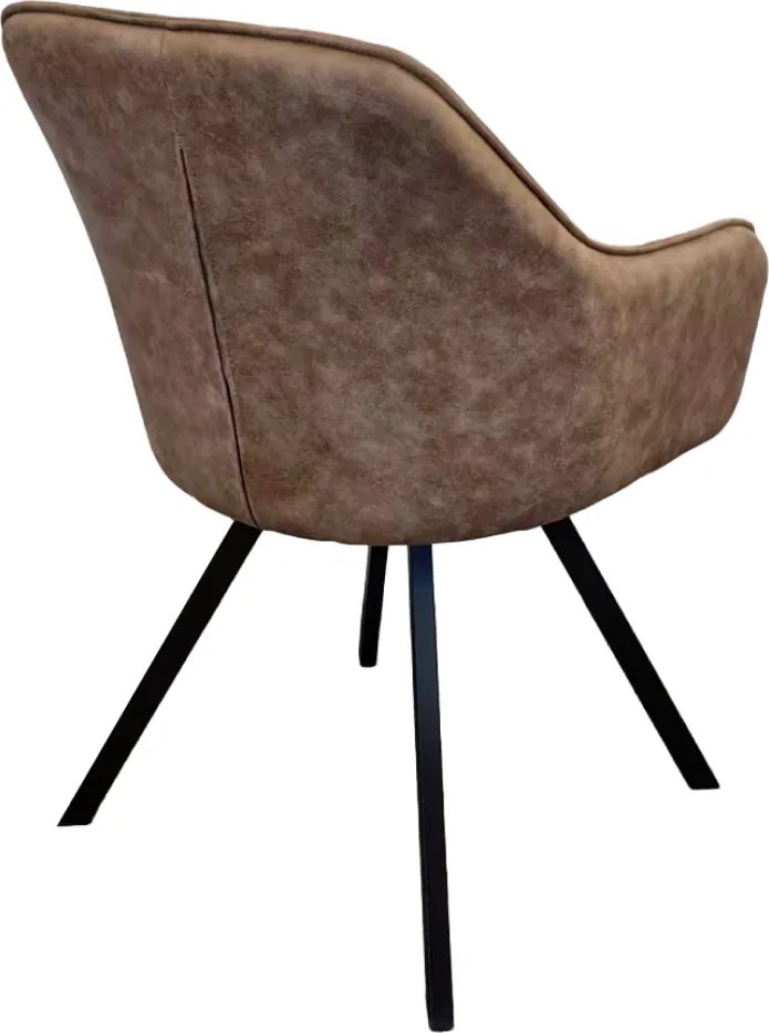 Forgó étkezőszék, szürkésbarna szövet csiszolt bőr hatással, SAMANTA