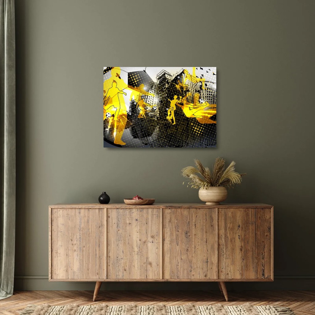 Kép - Foci a nagyvárosban (üvegen) (70x50 cm)