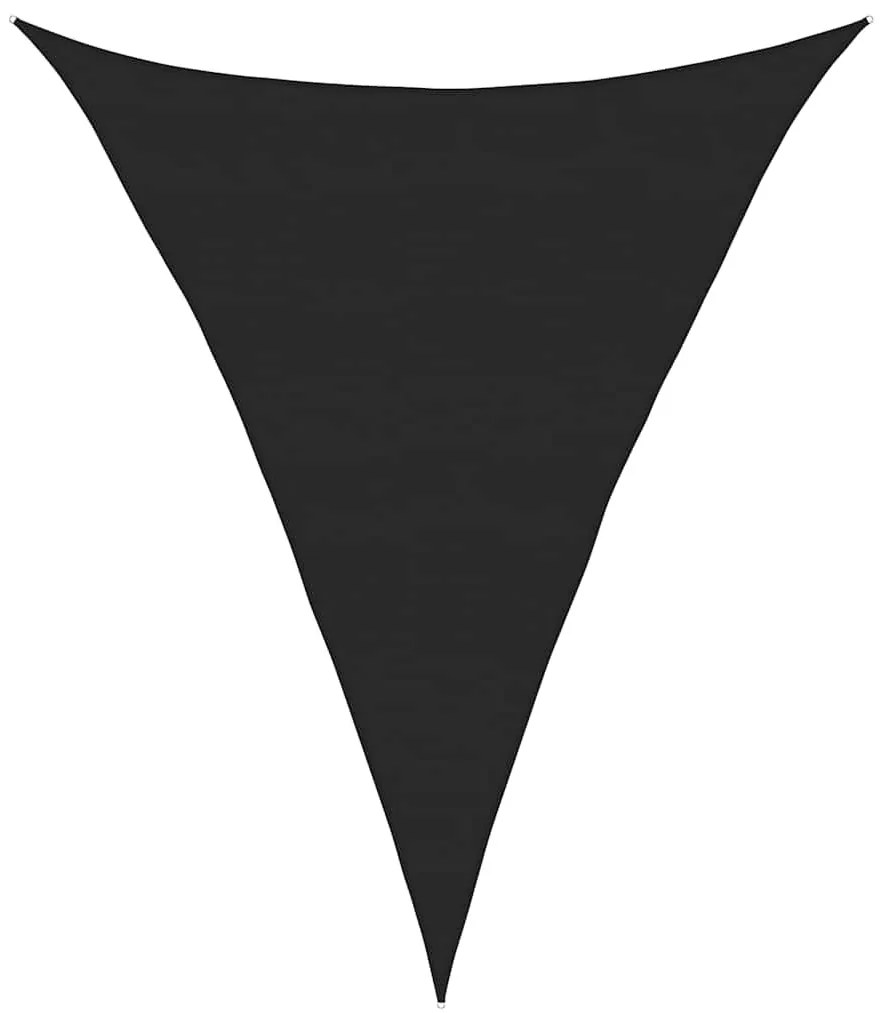 fekete háromszög alakú HDPE napvitorla 160 g/m² 5x7x7 m