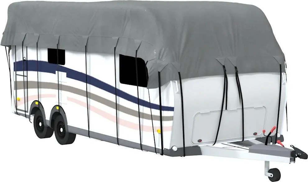 vidaXL lakókocsi tetőfedő szürke 700x300 cm nem szőtt szövetből