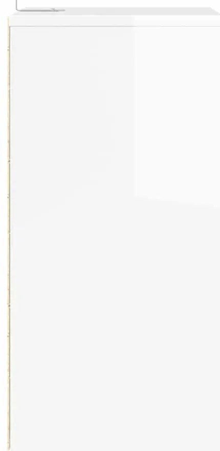 vidaXL Éjjeliszekrények 2 pcs Magas Fényű Fehér 40 x 30 x 467 cm