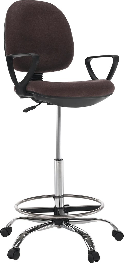 Magasított munkaszék, barna/fekete, TAMBER