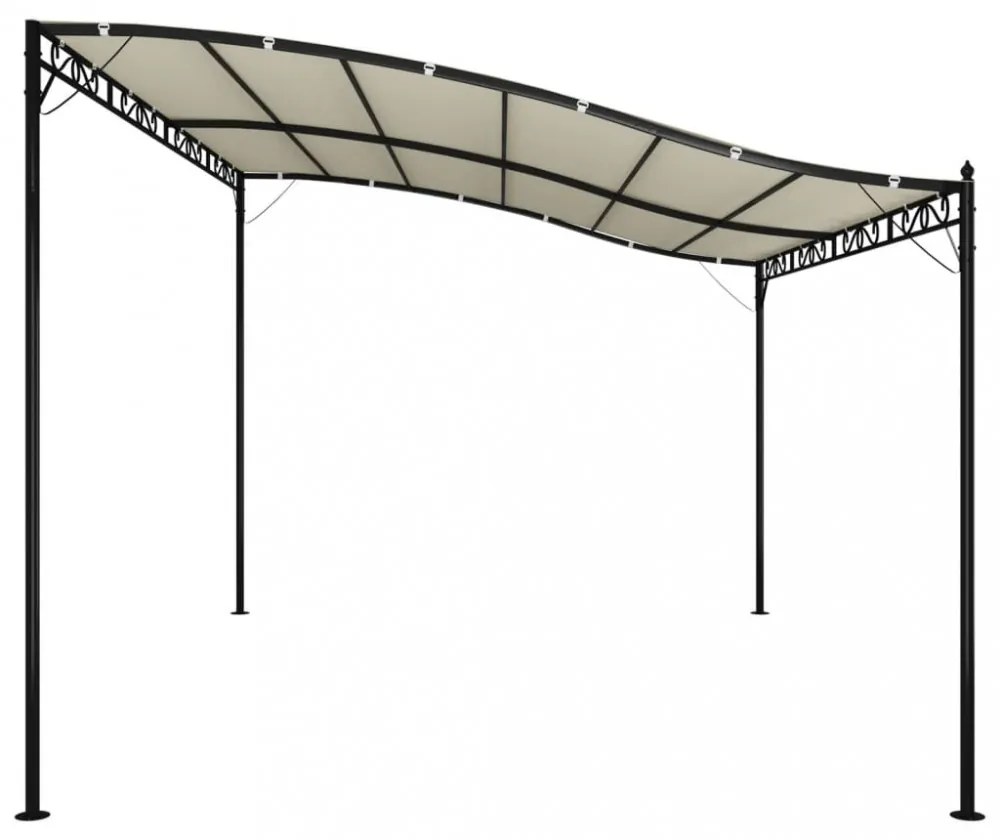 krémszínű szövet és acél pavilon 4 x 3 m 180 g/m²