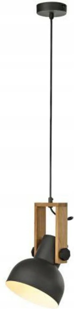 Just Light LD 15741-18 függeszték, akácfa/fém, E27, fekete