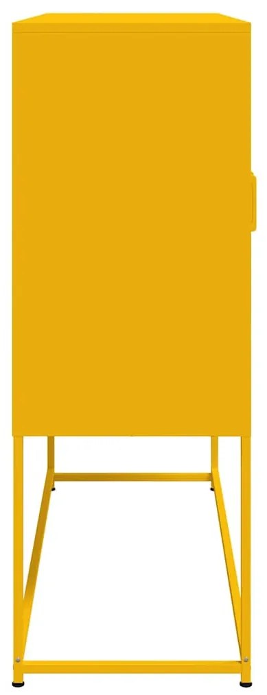mustársárga acél magasszekrény 100,5 x 39 x 107 cm