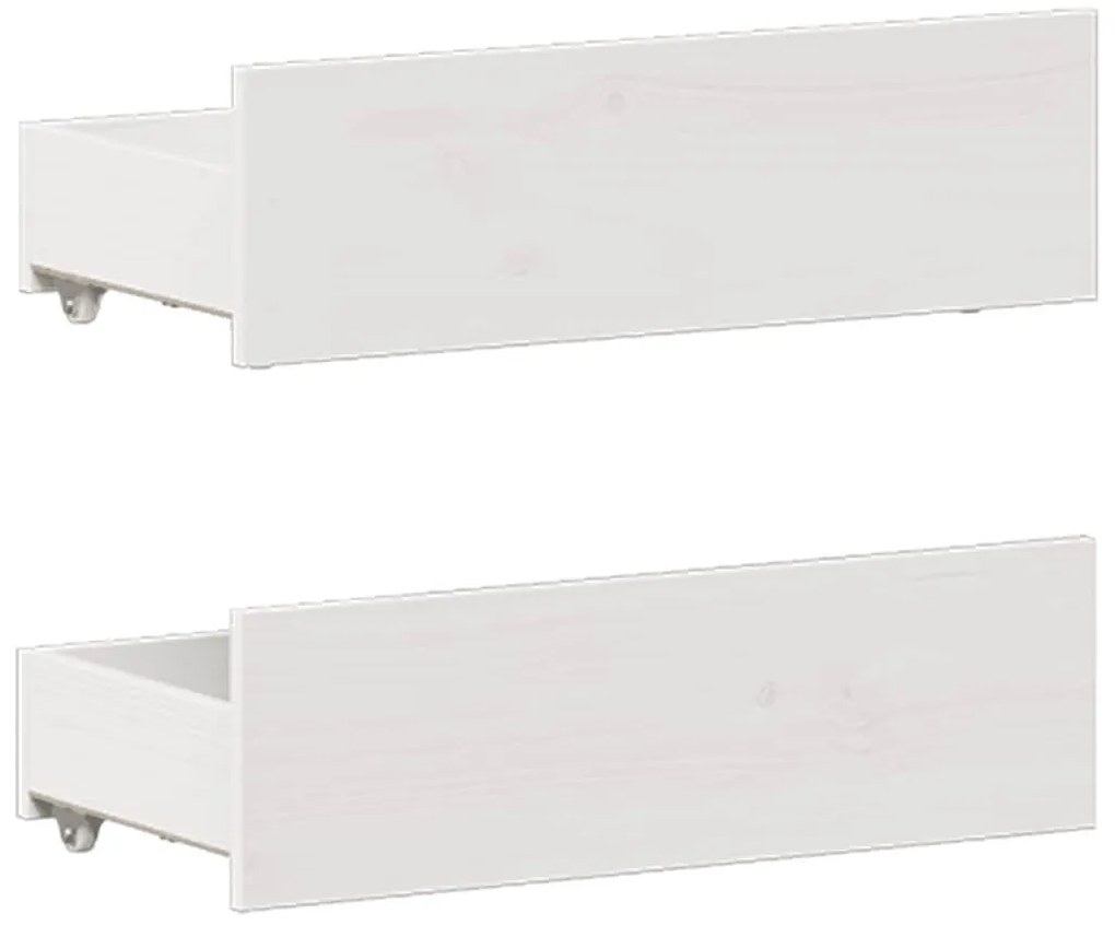 fehér tömör fenyőfa fejtámlás ágykeret matrac nélkül 120x190 cm