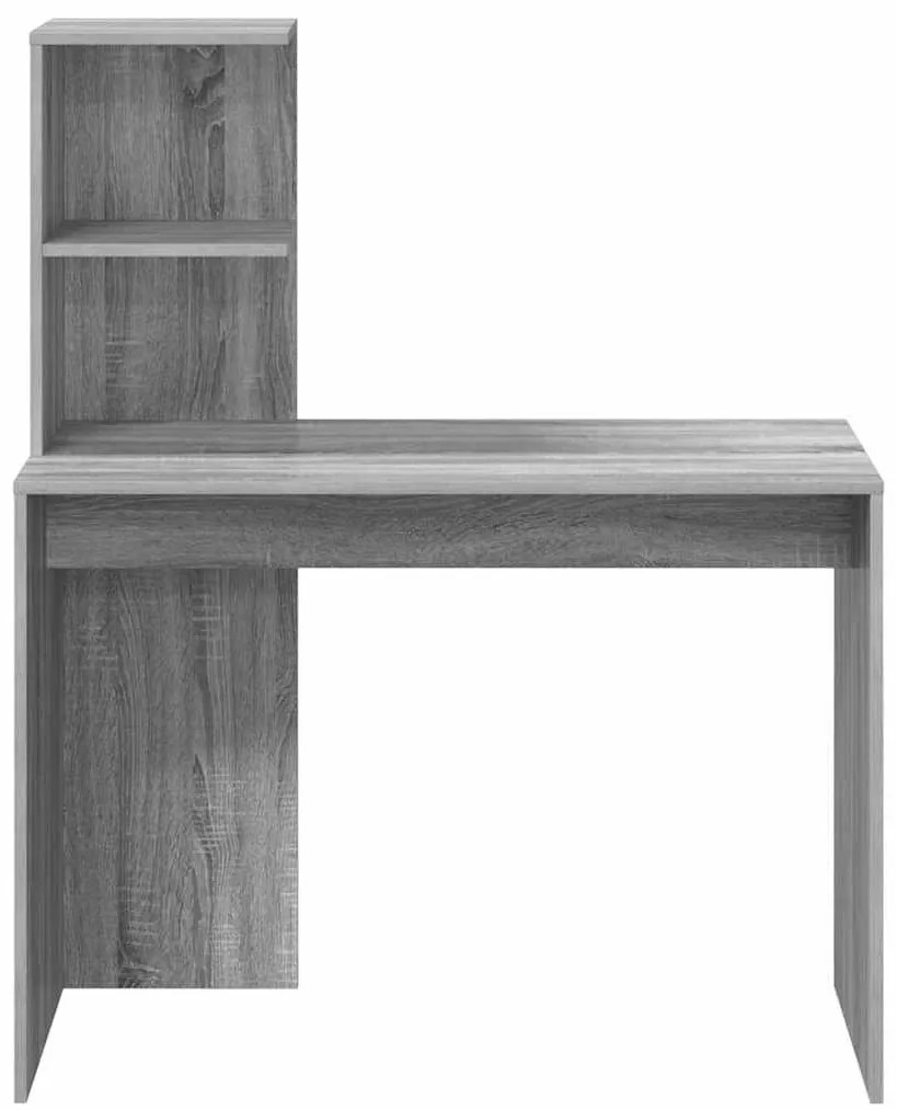 Asztal polcokkal Szürke sonoma 102 x 50 x 124 cm Faanyag