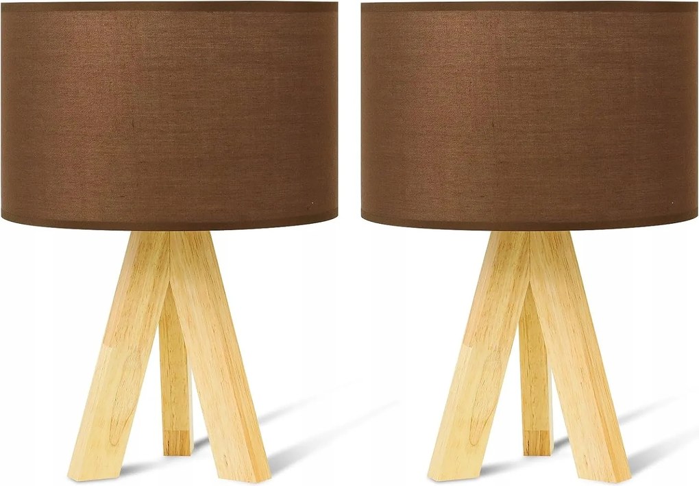 2 Db-os Éjjeli Lámpa Szett Modern háromlábú lámpa textil lámpaernyővel