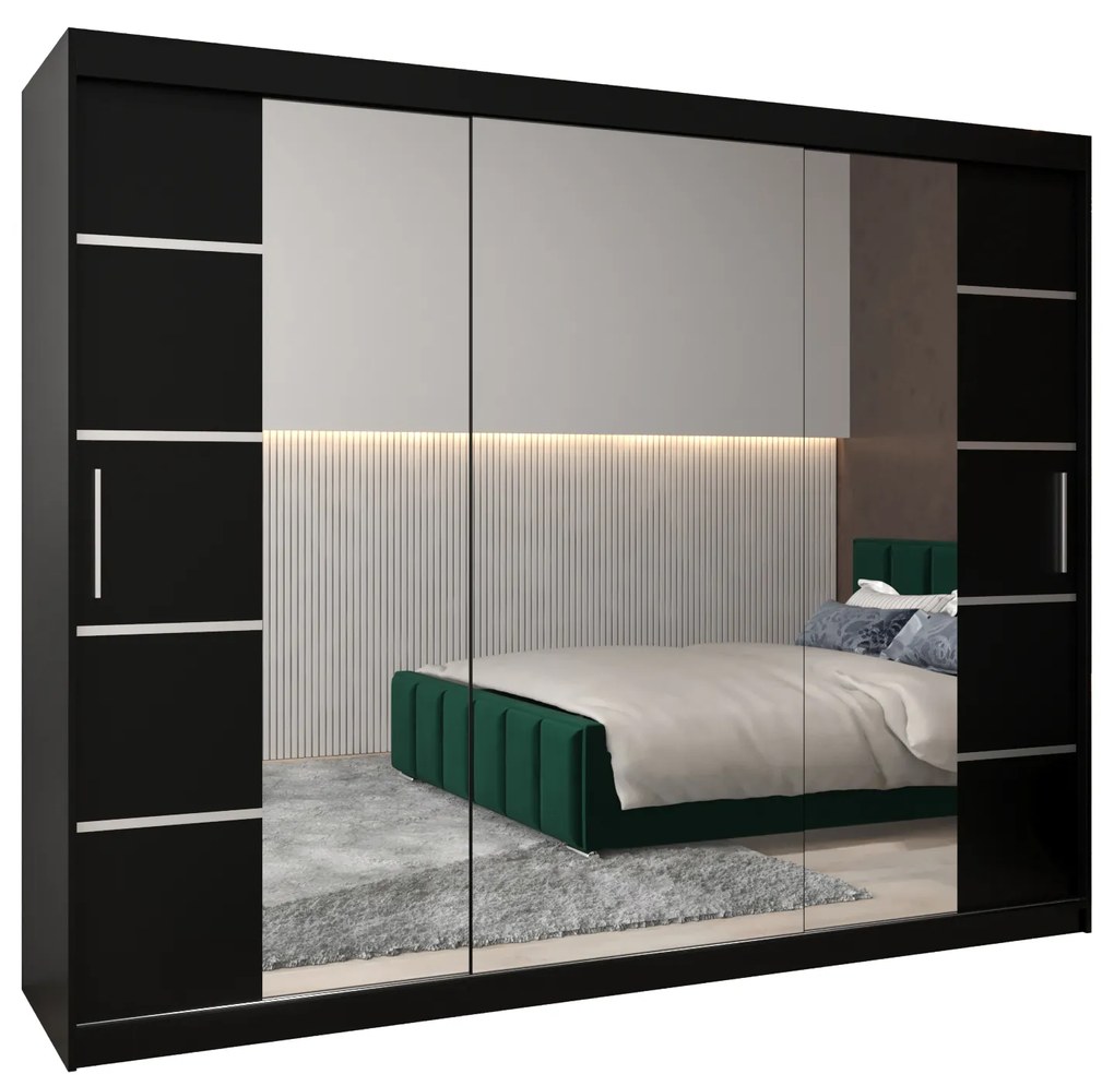 Ruhásszekrény 250 cm Verika 4 250 (fekete). 1064325