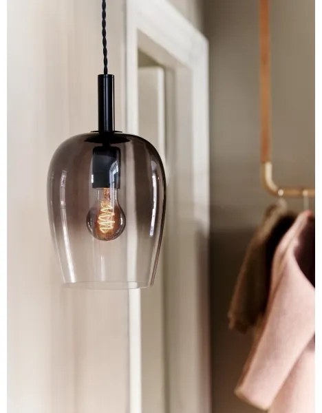 Nordlux - UMA kábeles függőlámpa 1xE27/40W/230V, átm. 18 cm, fekete/füstszínű