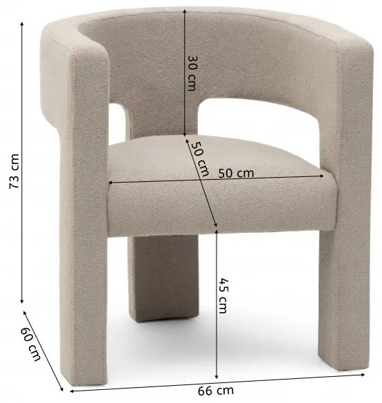 Sötét bézs design fotel ALPAH E