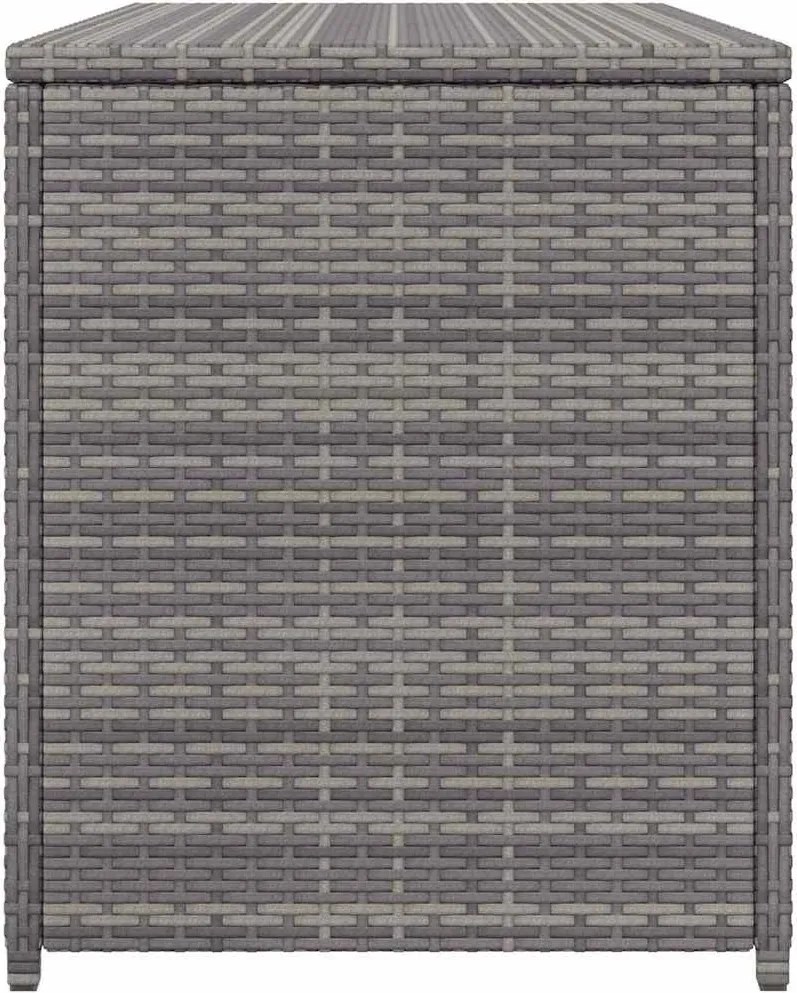 Szürke Polyrattan Kerti Tárolóláda 120 X 50 X 60 Cm