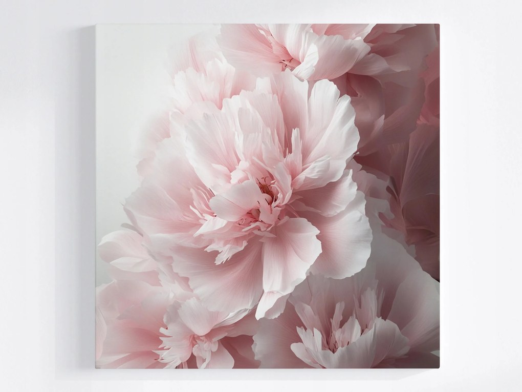 Vászonkép Canvas Természet Virágok Rózsaszín Bazsarózsa Peonie Makró 40x40