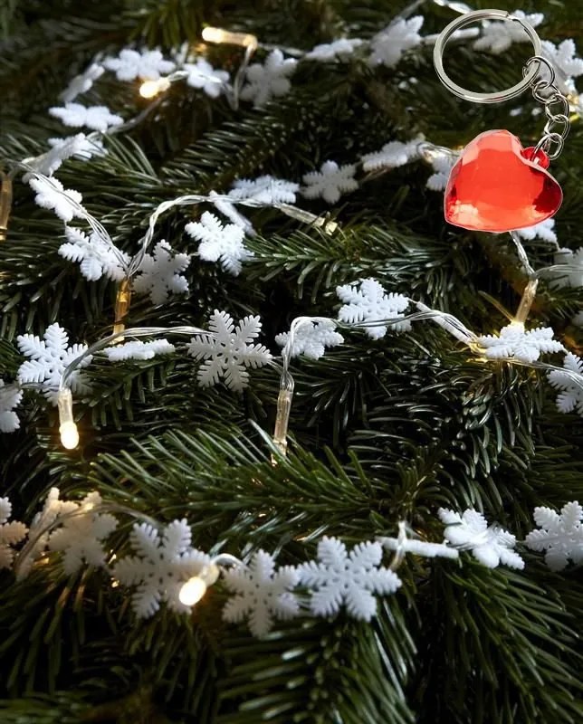 Karácsonyfa fények fehér Led hópehely Ajándék