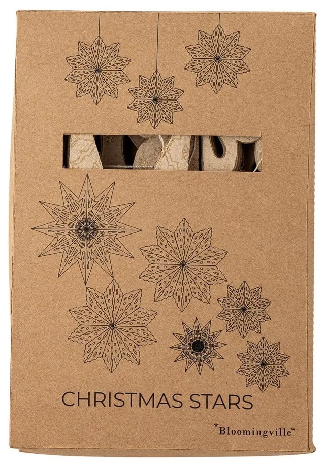 Papír karácsonyi függődísz készlet 6 db-os Star – Bloomingville