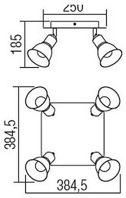 Redo 04-466 - Spotlámpa OLAF 4xE14/12W/230V