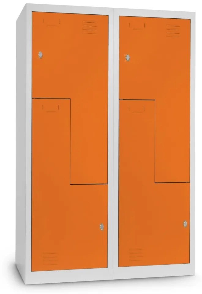 Fém szekrény Z, 120 x 50 x 180 cm, csavaros zár, narancs - ral 2004