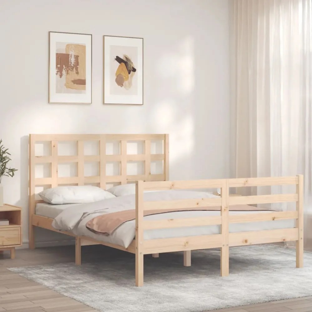 tömör fa ágykeret fejtámlával 120 x 200 cm