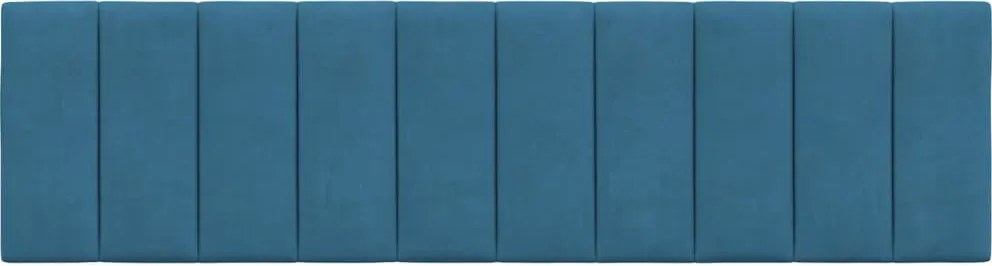 kék bársony fejtámla párna Hanko 180 cm