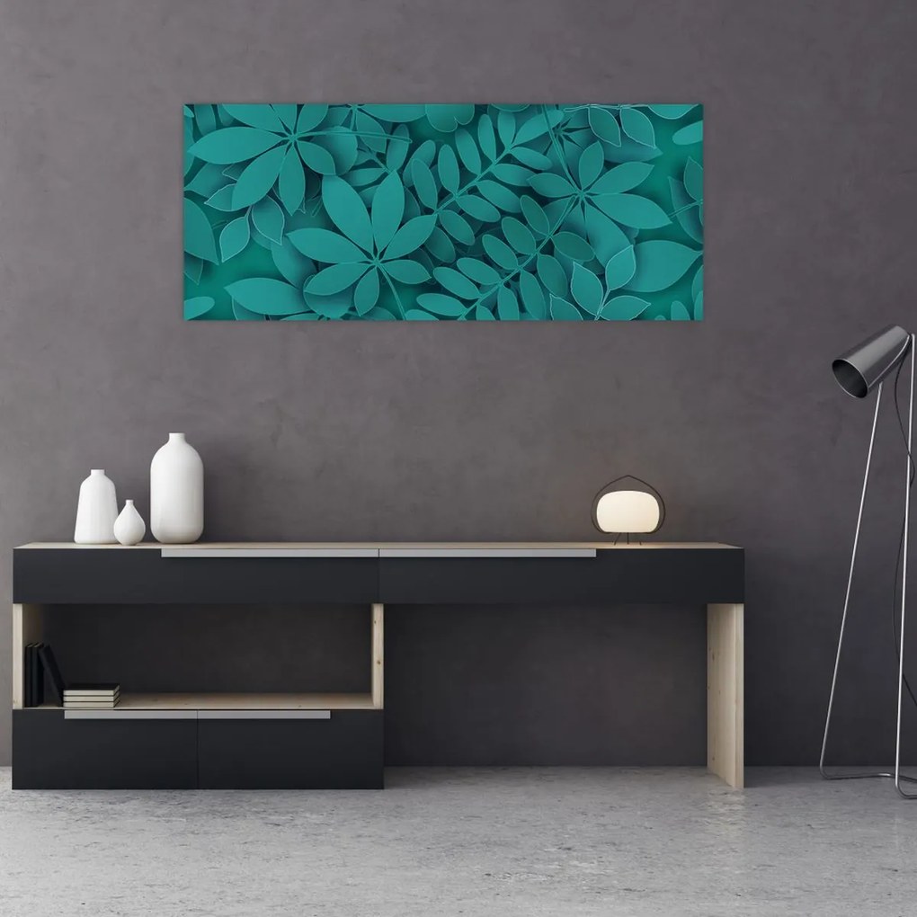 Kép - Türkiz levelek (120x50 cm)
