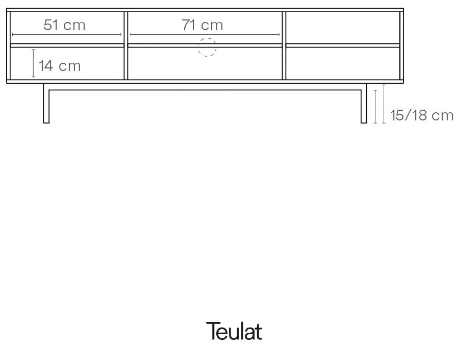 Fehér TV-állvány 180x52 cm Sierra – Teulat