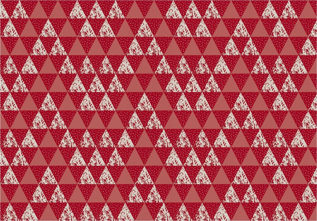 Fotótapéta Geometrikus vinil piros-fehér háromszögek 416x254 +ragasztó