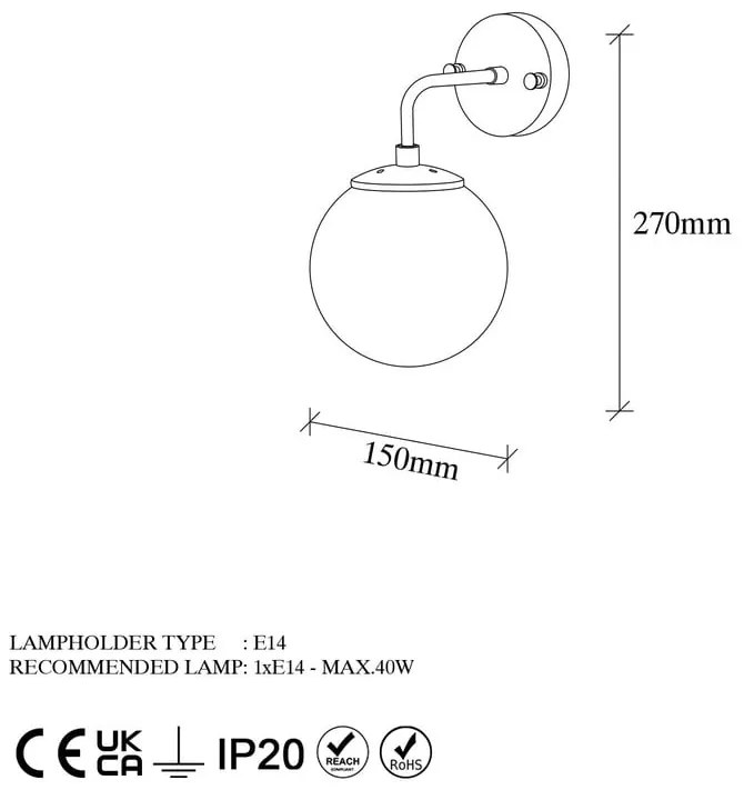 Fali lámpa Horn – Opviq lights