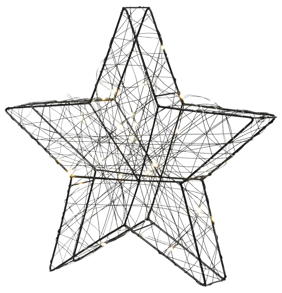 NORAND CSILLAG VILÁGÍTÓ FORMA 19CM FEKETE MELEG FEHÉR