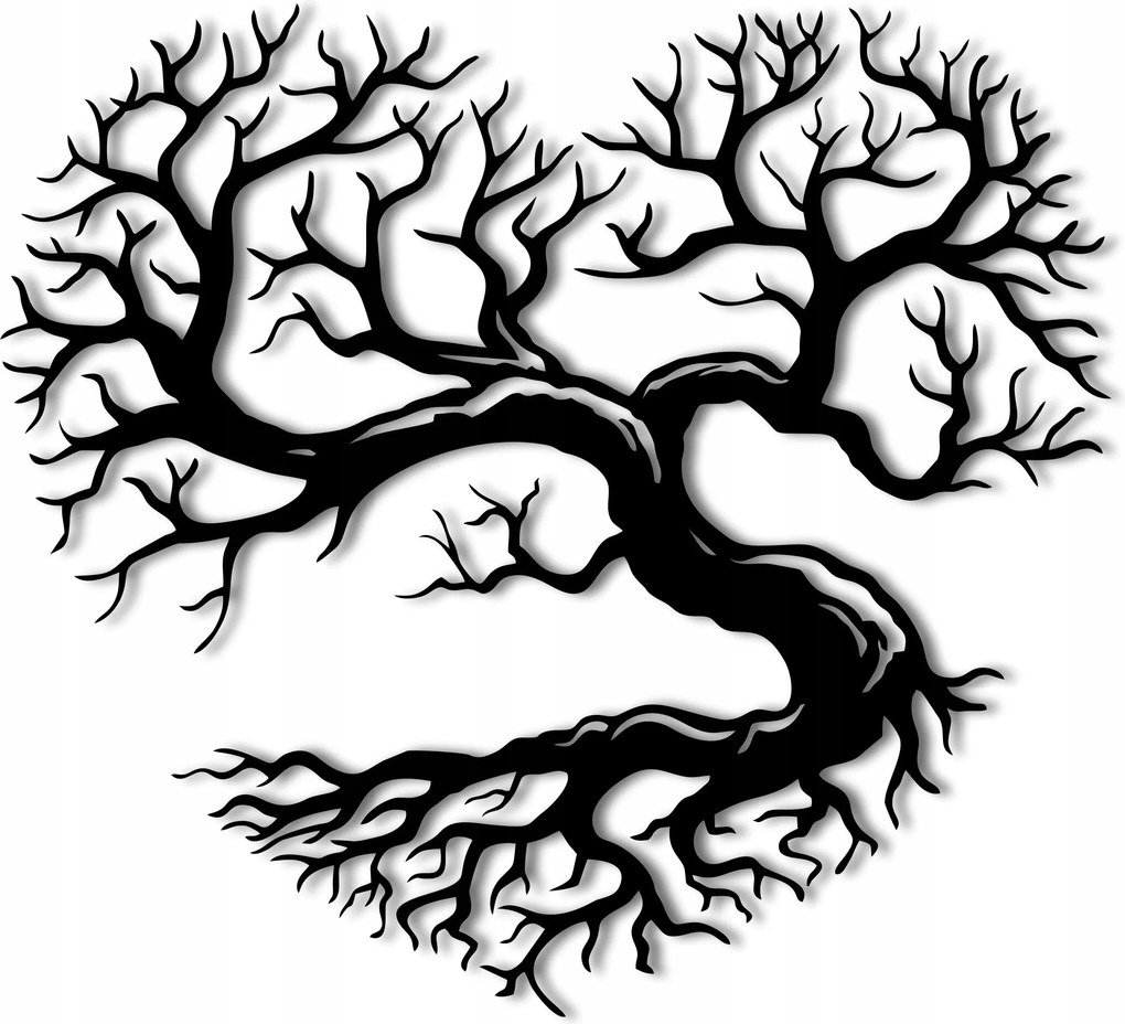 Az Élet Fája 70cm Szív fali dekoráció Tömör áttört panel Nagy xl