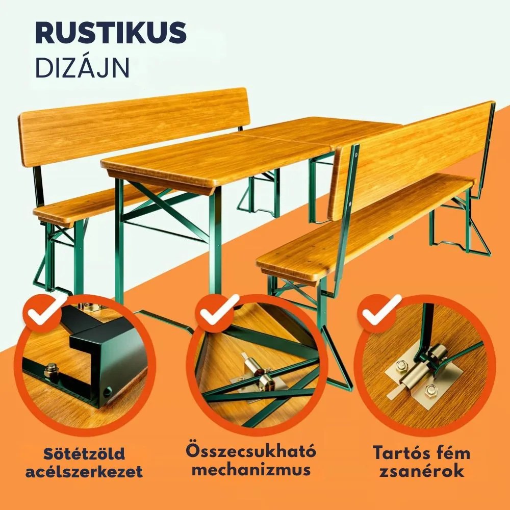 PRAKTIK sörpad készlet háttámlával, 170cm, barna Jurhan