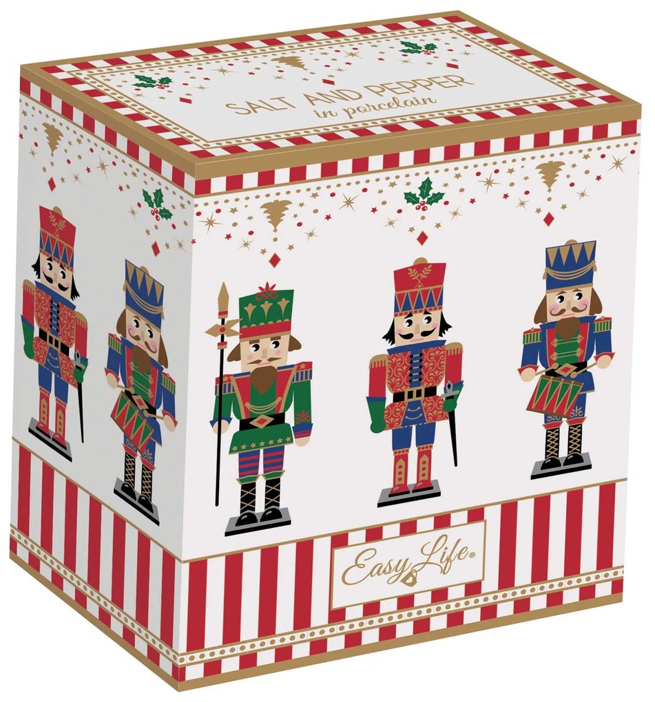 Diótörő formájú porcelán só-borsszóró szett Nutcrackers