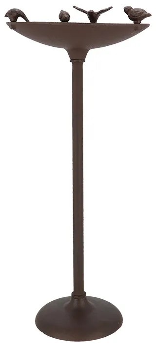 Öntöttvas madáretető és itató állvány kismadarakkal, 56 cm