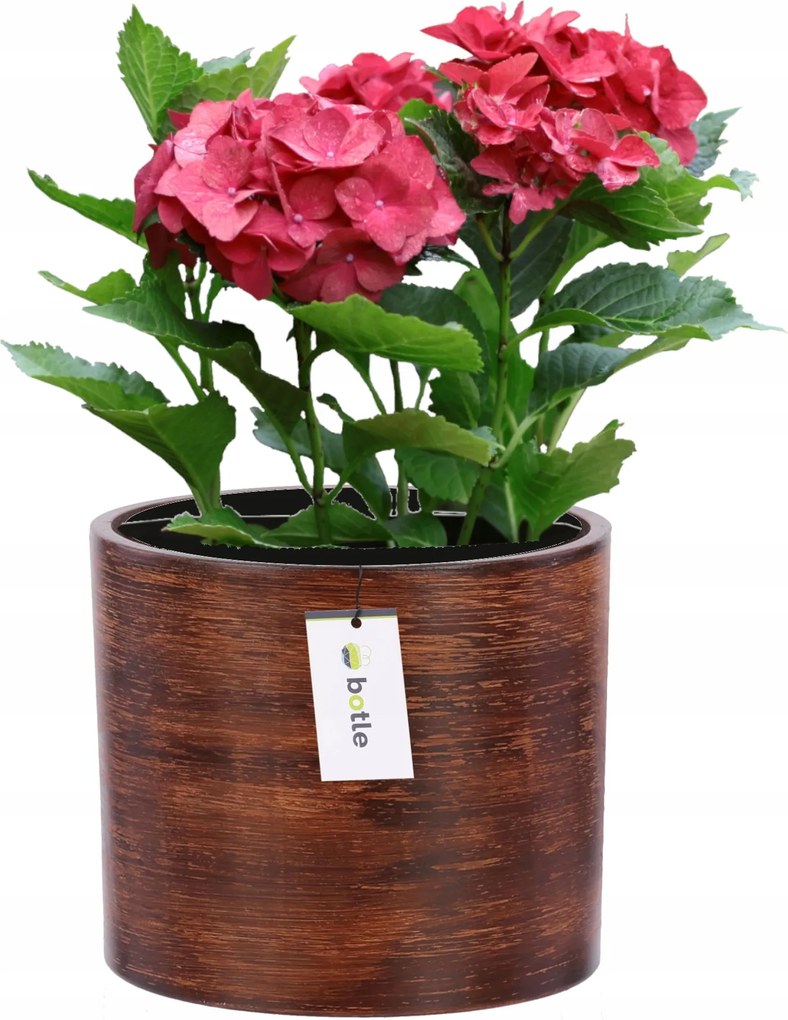 Virágcserép kerámia fedél Ø 13,5cm H 12,5cm szín Sötét fa matt