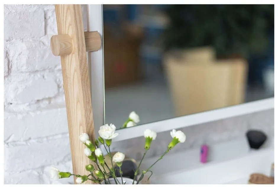 Leno fehér állvány fiókkal és tükörrel - Ragaba