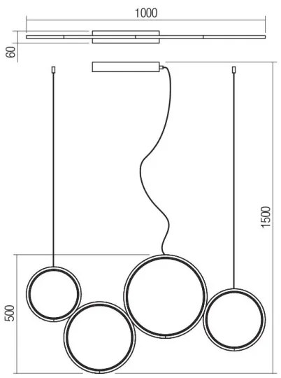 Redo 01-3384 - LED Dimmelhető csillár zsinóron ATHENA LED/40W/230V CRI98 fekete
