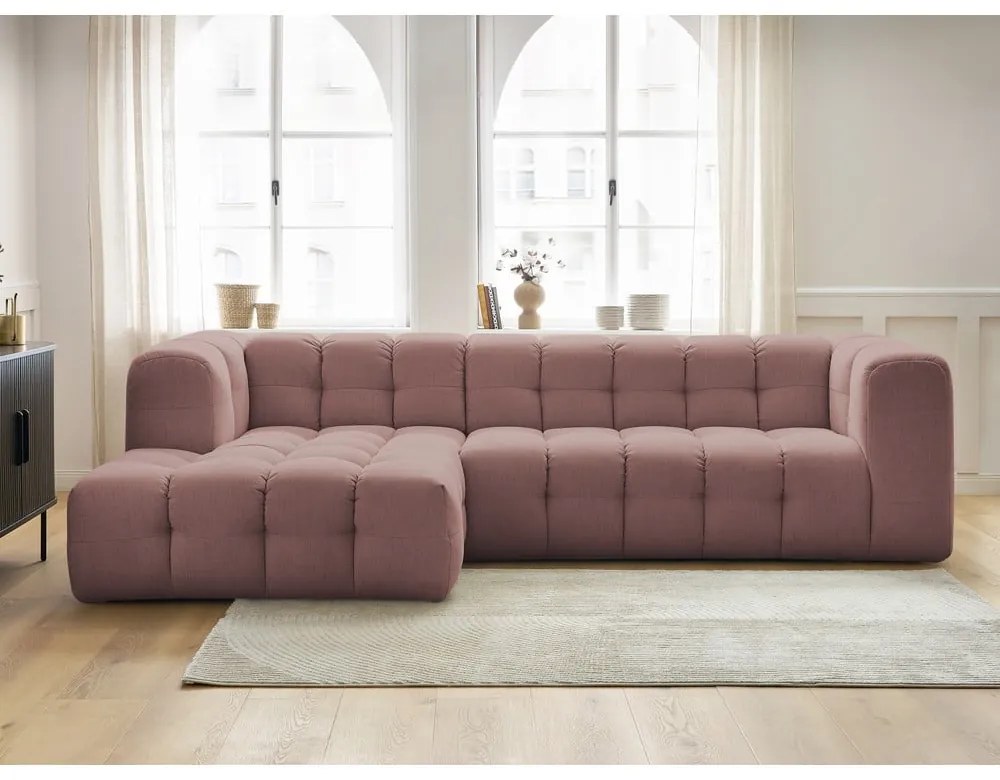 Világos rózsaszín sarokkanapé Cloud – Bobochic Paris