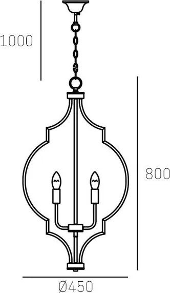 COSMOLIGHT P05186BK NASHVILLE Klasszikus Függesztett Lámpa Fekete, Arany E14 IP20