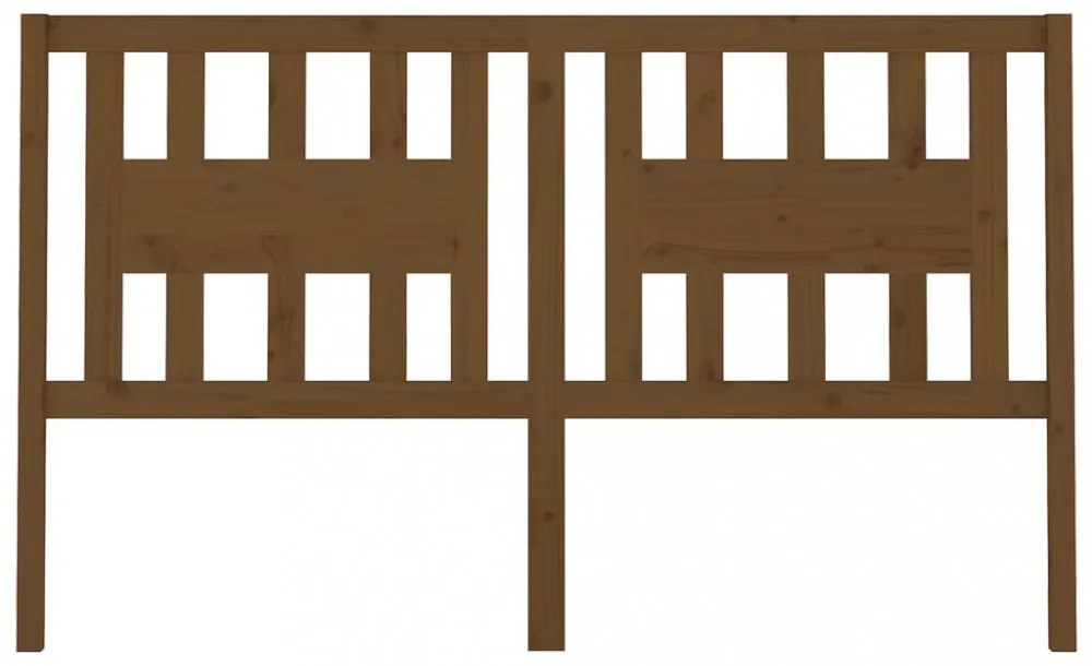 mézbarna tömör fenyőfa fejtámla 126 x 4 x 100 cm